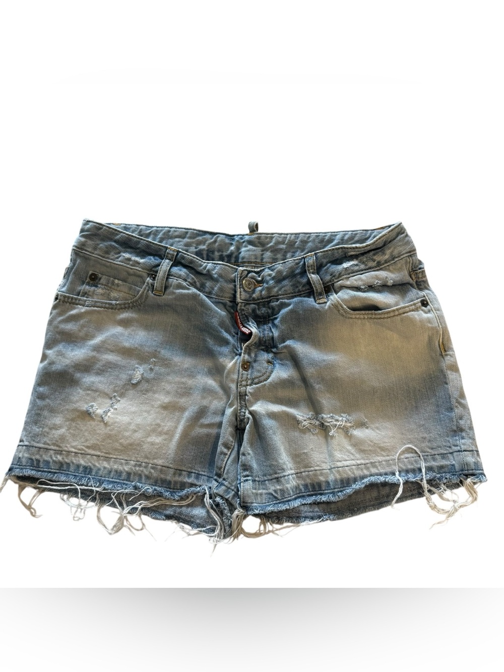 DSQUARED2 Light Blue Distressed Denim Shorts